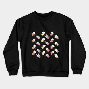 Cute Boba Bubble Tea  Pattern Design Merch Crewneck Sweatshirt